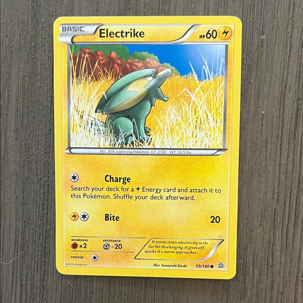 Pokemon Electrike Card with Yellow Border